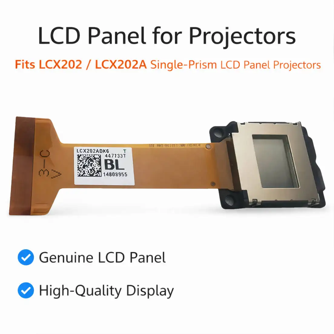 

Brand New LCX202 / LCX202A LCD Prism Panel Replacement for NEC Projector Single LCD