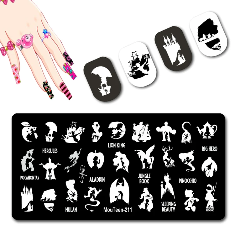 

Disney Character Identification Nail Stamp Character Logo Nail Stamping Plates for Nail Stencil #211