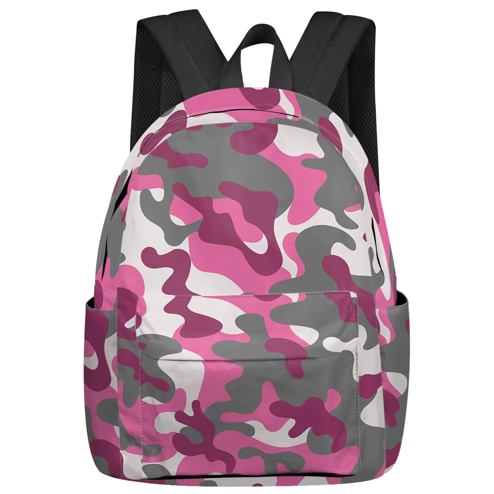 

Pink Camouflage Women Man Backpacks Waterproof Multi-Pocket School Backpack For Student Boys Girls Laptop Book Pack Mochilas