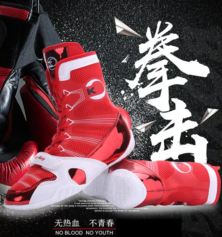 Classic Brand High Quality Athletic Sports Boxing Fighting Boots Men's Wrestling Sneakers Comfortable Large Size Fitness Trainin