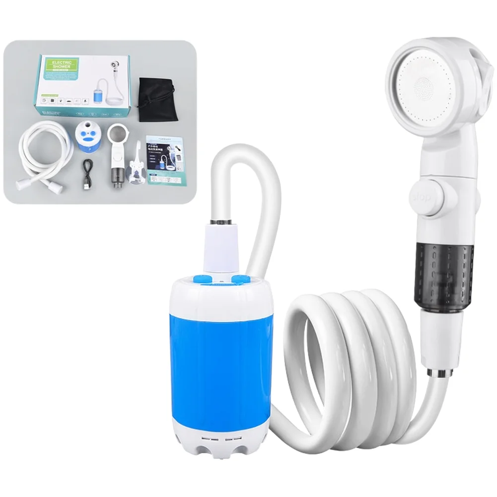 

Portable Electric Shower Outdoor Camping Water Pump With 4000mAh Battery 5Lmin Water Pump And Nozzle Length 220cm Shower Set