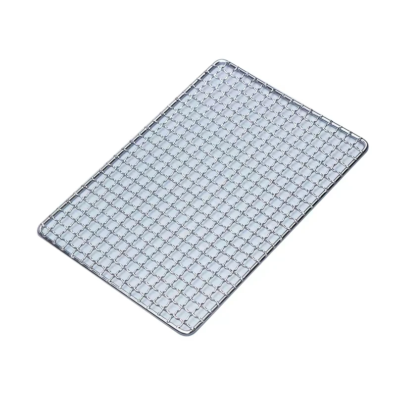 Non-Stick 304 Stainless Steel BBQ Mat Net Grid Shape Square Rectangle Grill Mesh Wire Net Outdoor Cooking Barbecue Accessories