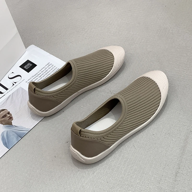 Free Shipping Mesh Round Toe Flats 2023 Hot Sale Spring/Autumn Shoes Female Mixed Colors Slip-On Concise Flats Zapatos Planos