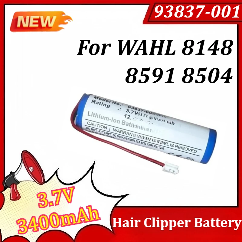 

93837-001 3.7V 3400mAh Hair Clipper Battery for WAHL 8148 8591 8504 Rechargeable Battery