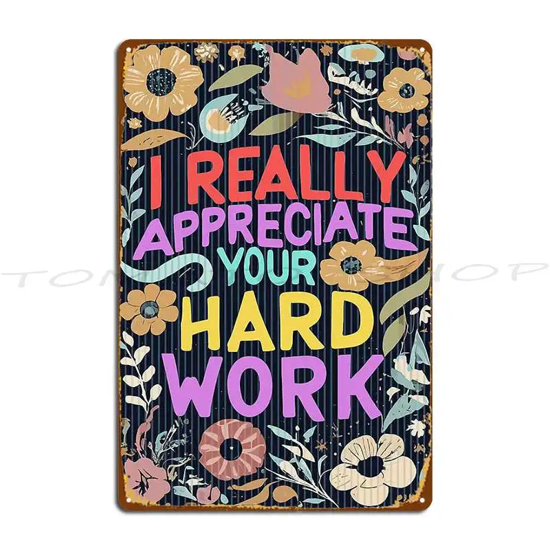 Work Hard Is Paying Off Believe Achieve Metal Signs Classic Wall Plaque Garage Wall Decor Printed  Tin Sign Poster