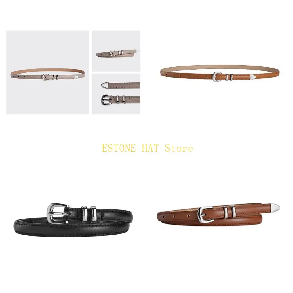 49MF Universal Ladies Waist Belt Harajuku Waist Straps PU Belt for Jeans Coat Shirt