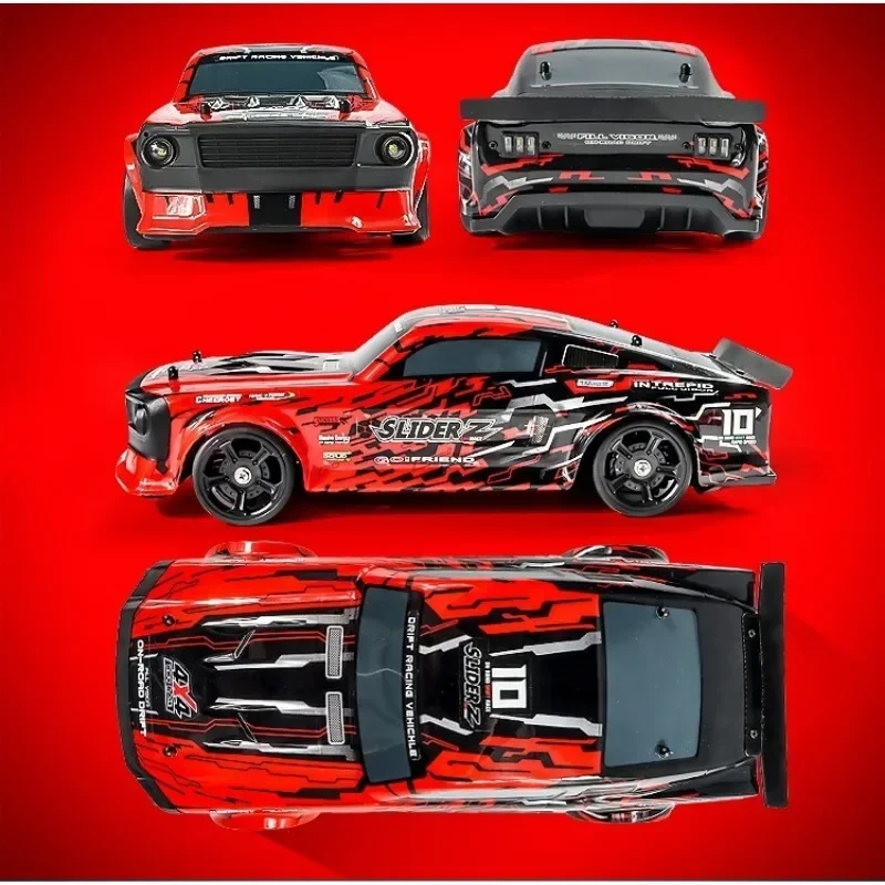 

High-Speed 1:14 RC Racing Car - 2.4GHz 4WD, 35km/h, 70m Remote, LED Lights, 2 Rechargeable Batteries, a Thrilling Toy