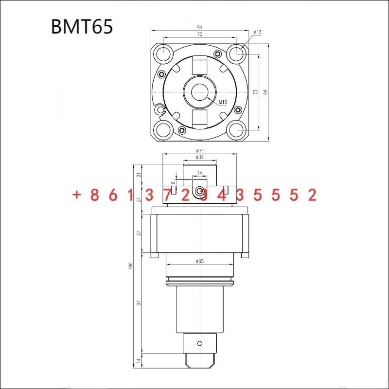 حامل أدوات برج عالي الجودة BMT40 45 BMT55 BMT65 حامل أدوات المخرطة مع قاطعة المطحنة 0 درجة مدفوعة