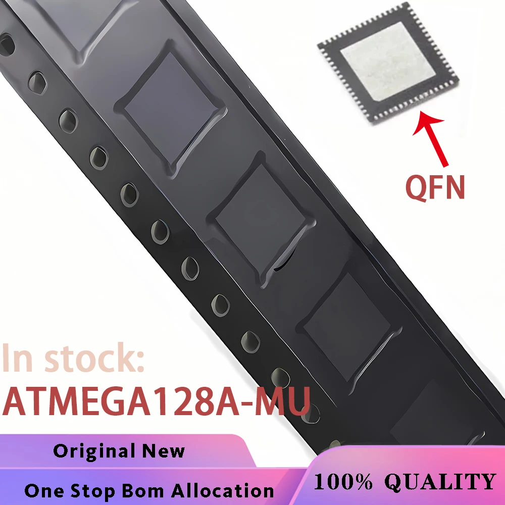 (1-10PCS) ATMEGA128A-MU MEGA128A-MU MEGA128A MU QFN-64 Chipset Free Shipping