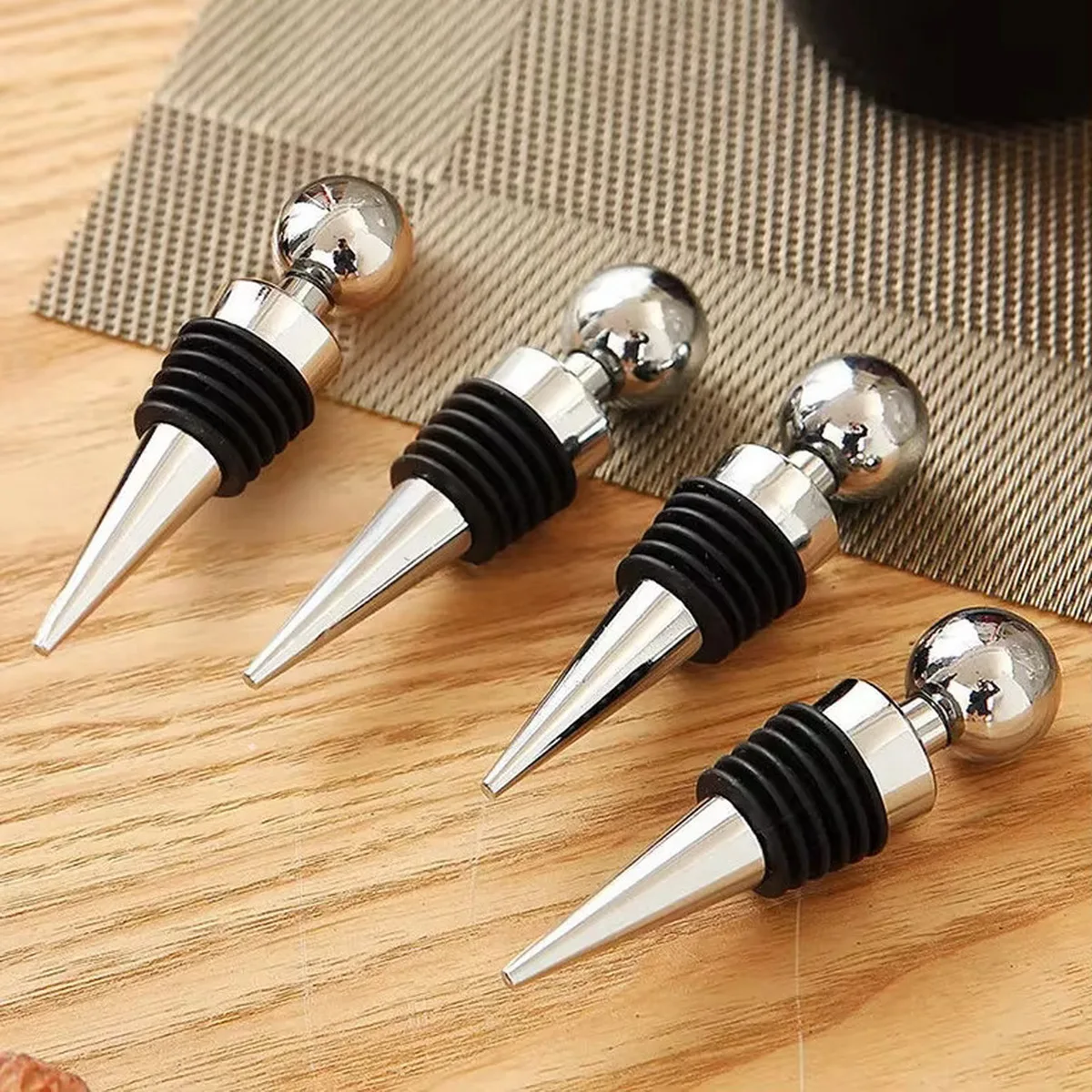 

Набор из 2/4 силиконовых пробок для винных бутылок, многоразовые, сохраняющие свежесть, для подарков, баров, вечеринок, свадеб