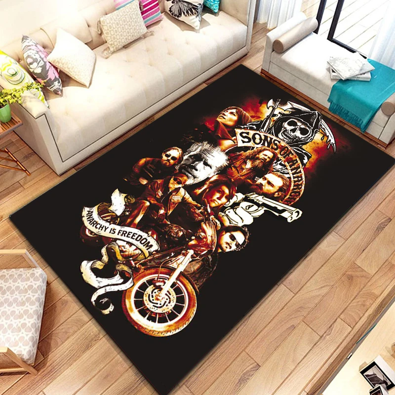 Sons of Anarchy Retro Printed Carpet Yoga mat game room bedroom beautiful anti -slip carpet rugs living room decoration chambre