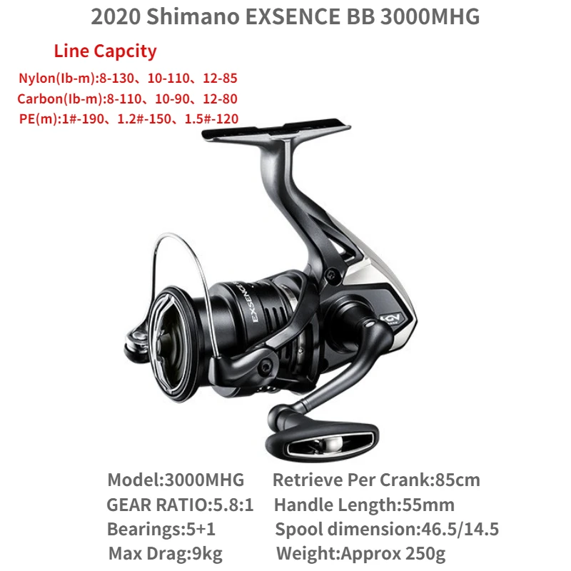 2020 SHIMANO EXSENCE BB Spinning Fishing Reel C3000MHG 3000MHG