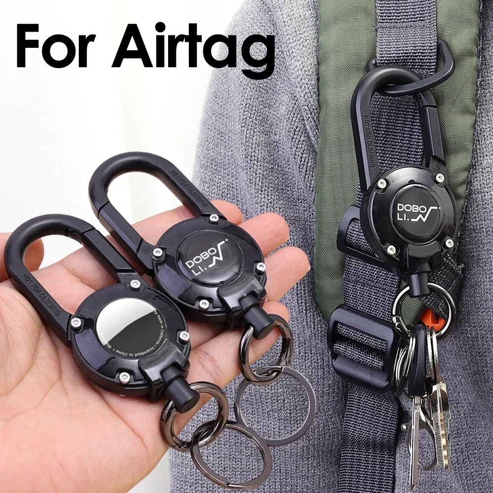 Anti-Lost Case for Apple AirTag Air Tag Airtags Protective Cover Holder Keychain with Carabiner for Climbing Keys Luggage