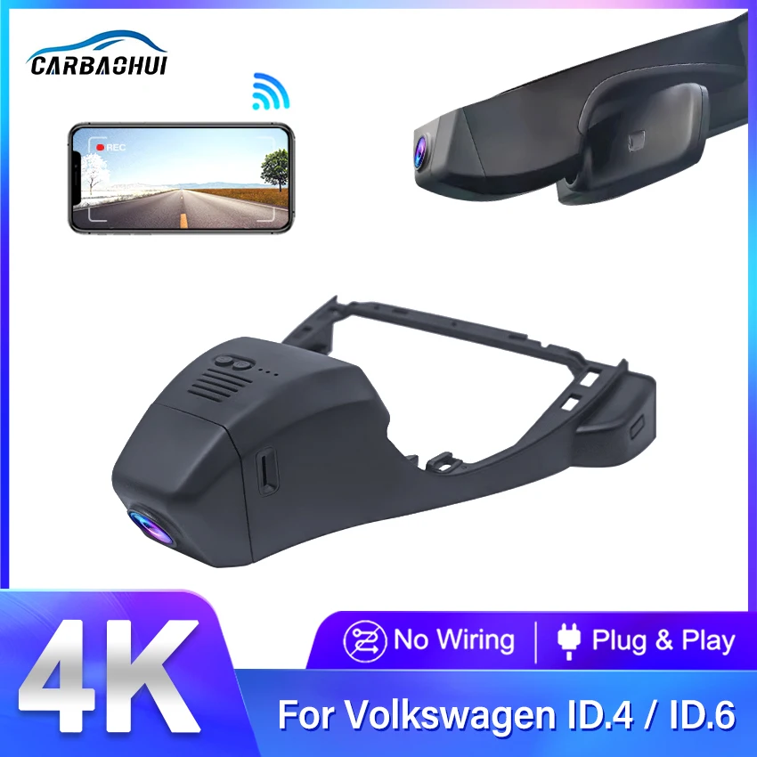 4K UHD 2160P Car Dvr Driving Recorder For Volkswagen VW ID.4 ID.6 ID.X4 ID.X6 ID4 ID6 ID4X ID6X 1st Edition ID. 4 6 X Dash Cam