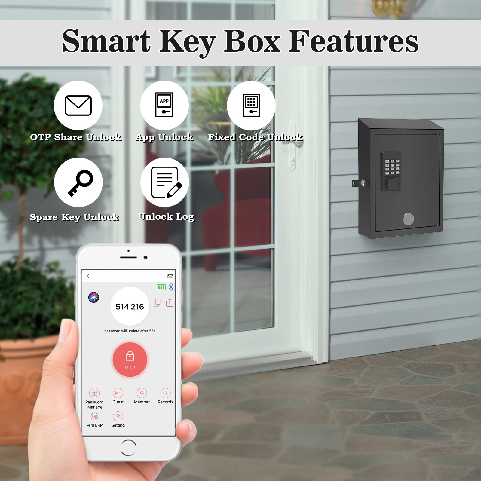 Modern Residential Wall Mounted Mailbox With Digital Smart Lock Mail Post Box Letter Box