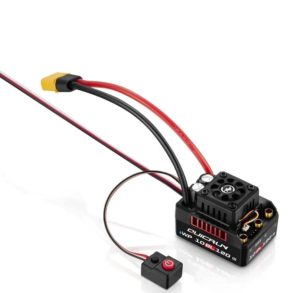 HOBBYWING QuicRun 120A Waterproof Sensorless Brushless ESC WP 10BL120 G2 for 1/10 RC Short Course Truck Monster 3652 3660 Motor