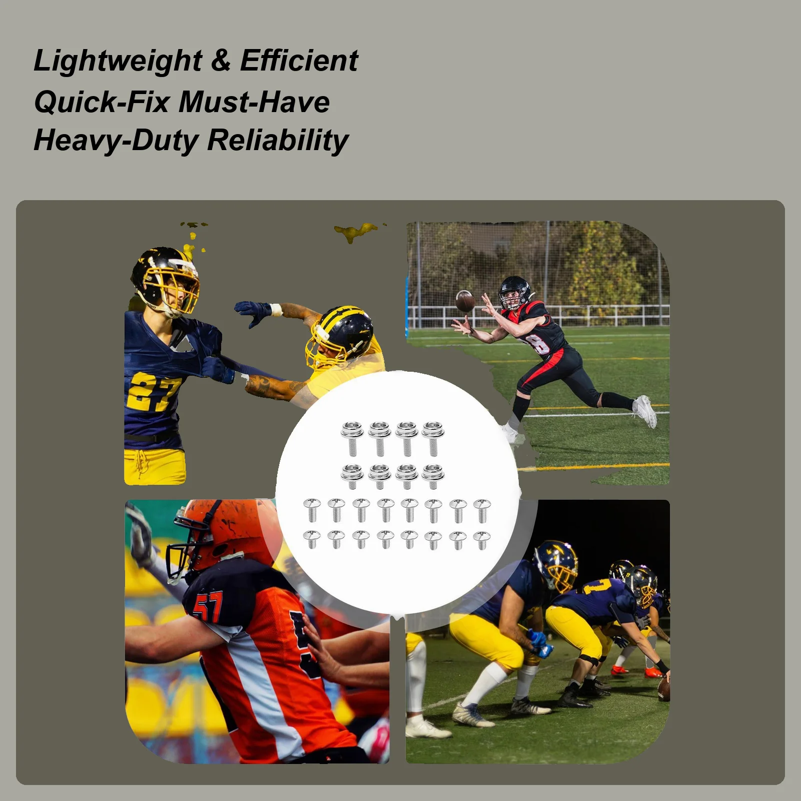 كرة القدم خوذة إصلاح مسامير عدة 12 مللي متر 10 مللي متر 24 قطعة الفولاذ المقاوم للصدأ كرة القدم خوذة مسامير للبيسبول الكرة اللينة الشباب الفتيات