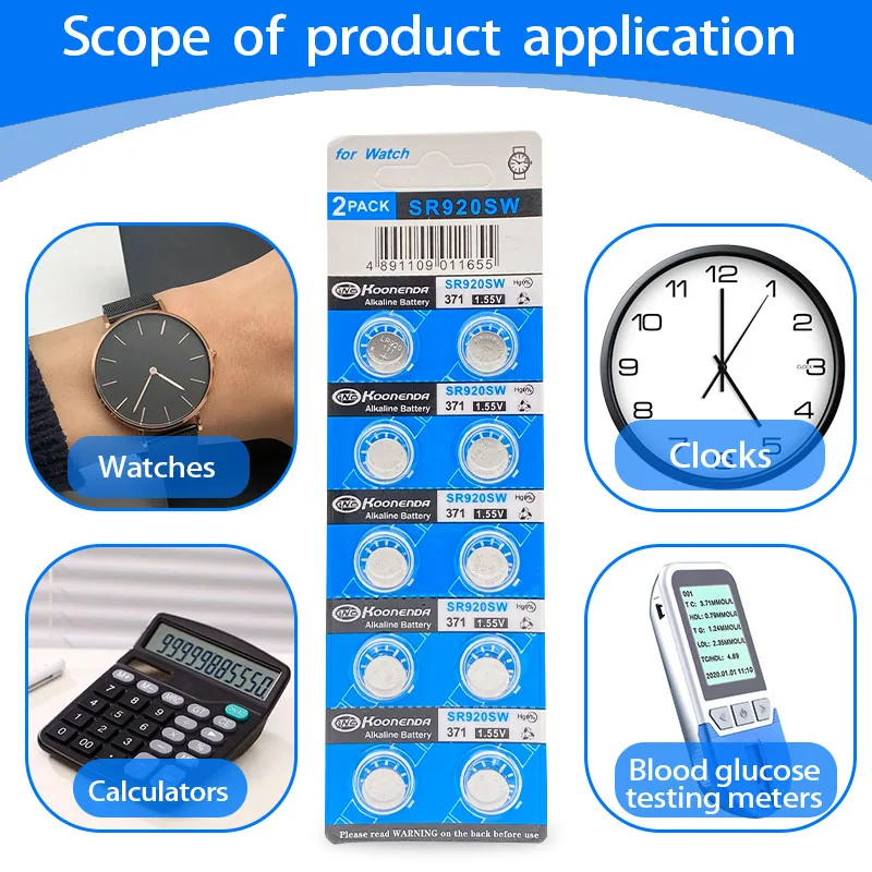 10-50PCS AG6 Button Battery SR920SW 371A Cell Coin Alkaline Toys Watch Battery 1.55V L921 LR69 171 370 371 No Mercury