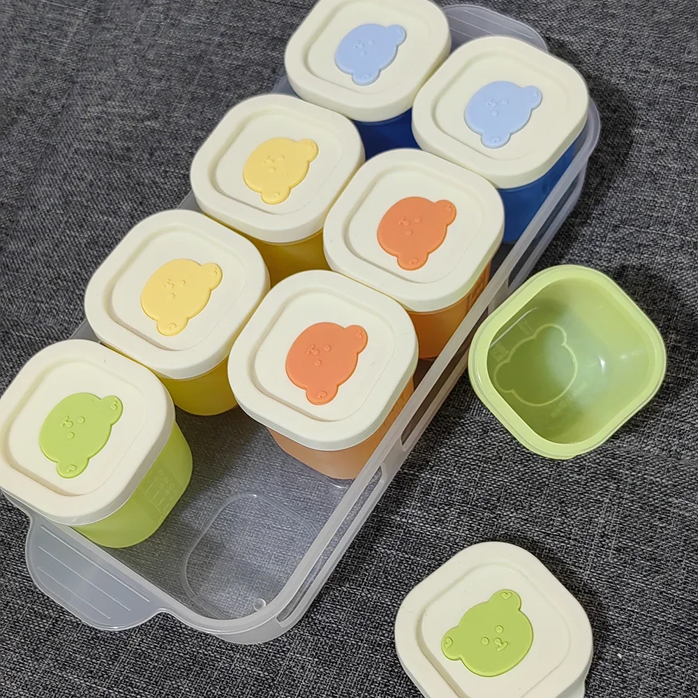 Baby's Small Complementary Food Box, Steamed Cake Mold, Ice Tray, Baby's Complementary Food Mini Box with Lid