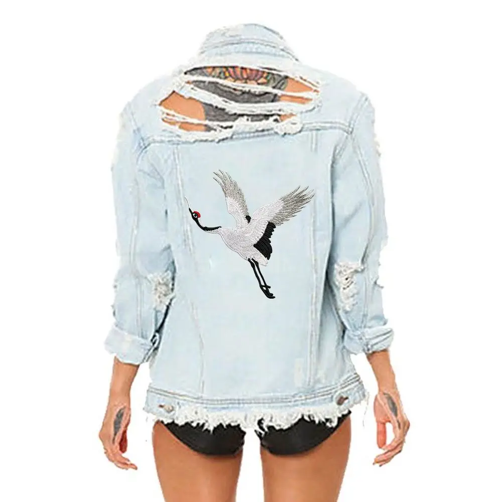 

Crafts Clothes Stickers For Clothing Red-crowned Embroidery Embroidered Applique Clothes Decor Sew On Patches