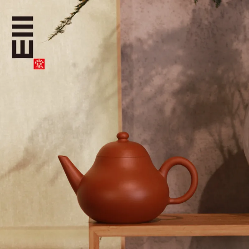 

|Cai Yujian Big Pear Pot Chaozhou Handmade Purple Clay Pot Sketch Cinnabar Sand Hand Pot Authentic Famous Master High-End Small