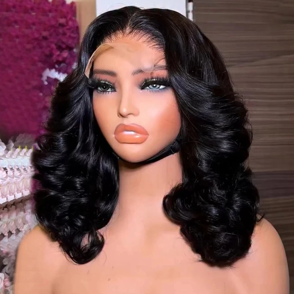 

Short Bob Body Wave 13x4 lace Front 13x6 Lace Frontal Wig Human Hair Brazilian Ready To Wear Glueless Closure Wig 250%For Women