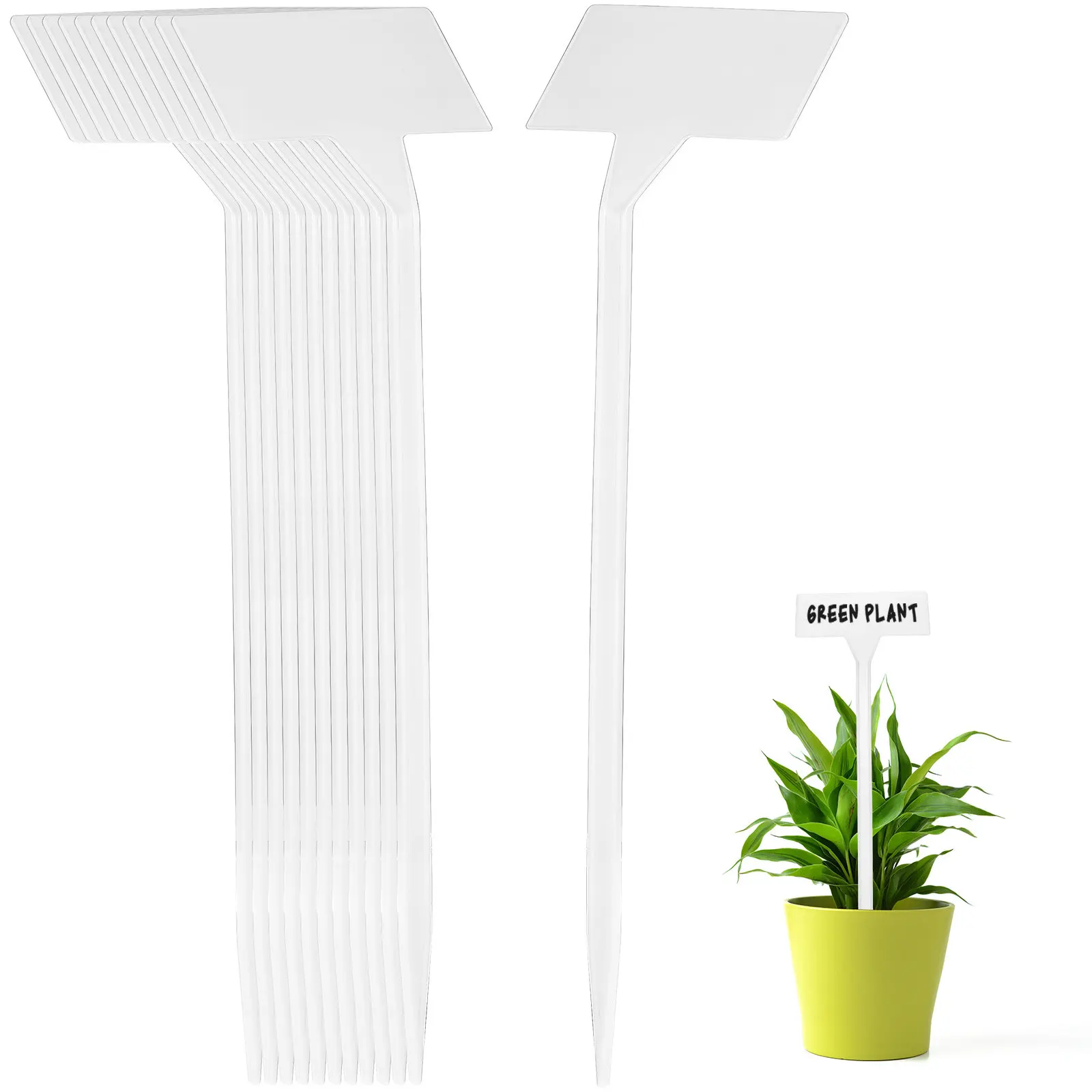 35Pcs Garden Plant Markers Blank Plastic Label Stakes for Outdoor Indoor Use Weather Resistant Sloping Top Plant Identification