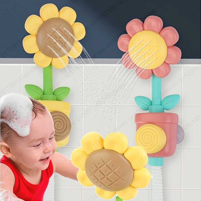 

[Веселая игрушка-подсолнух] Веселая игрушка для душа с разбрызгивателем подсолнечника | Красочный цветочный дизайн, поворотные особенности, прочный пластик