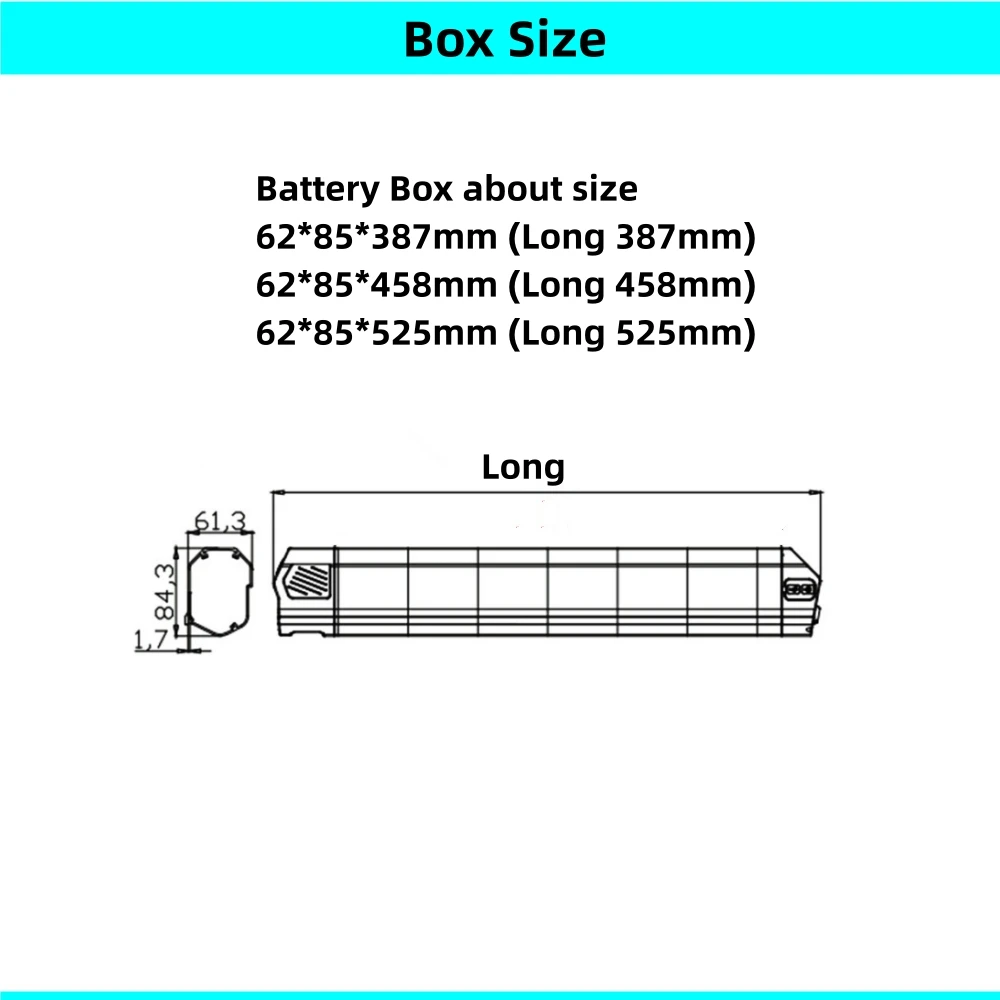 Sunlight 2 Sun Light 2 Ebike Battery Box with Mount Base Bracket Mounting Plate Battery Housing 36V 48V Battery Case SSE-059