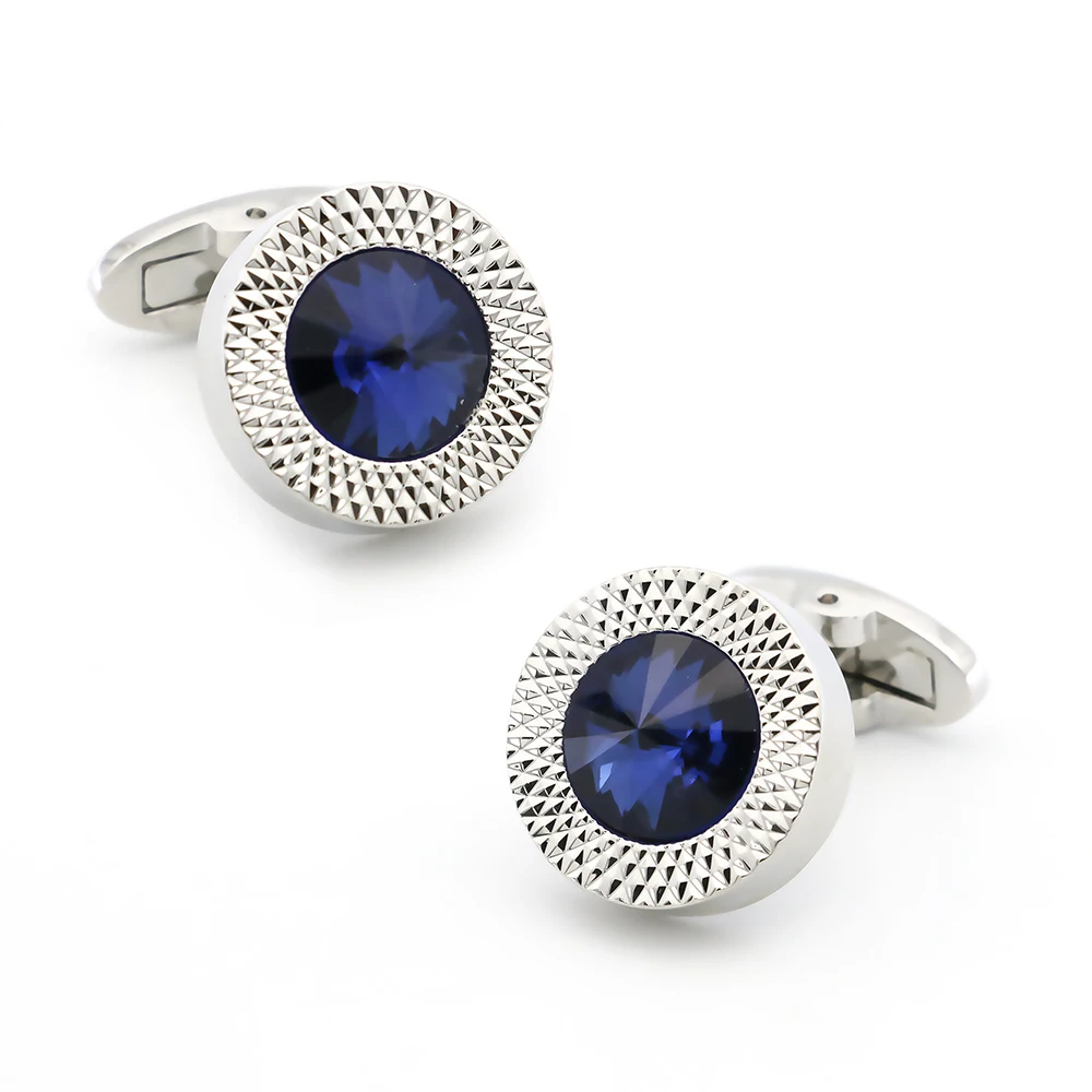 iGame Crystal Cuff Links Quality Brass Material Stone Cufflinks For Wedding Men