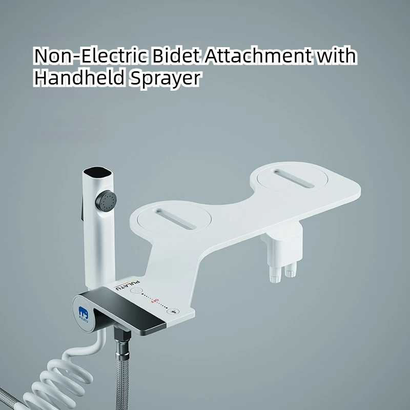 

Non-Electric Bidet Attachment with Handheld Sprayer, Adjustable Water Pressure, Dual Nozzle for Toilet Hygiene