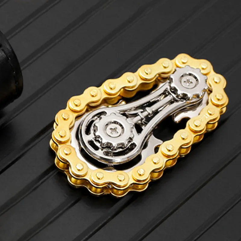 Tandwielen Vliegwiel Vingertop Gyro Fidget Spinner Antistress Angst Metalen Fietskettingen Spinner Fidget Speelgoed Voor Volwassen Stress Relie