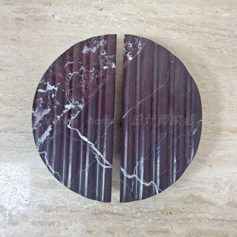 Luxury Natural Marble Small Pull Handle For Drawer Wardrobe Cabinet High-End Villa Large Apartment Creative Decorative Knob