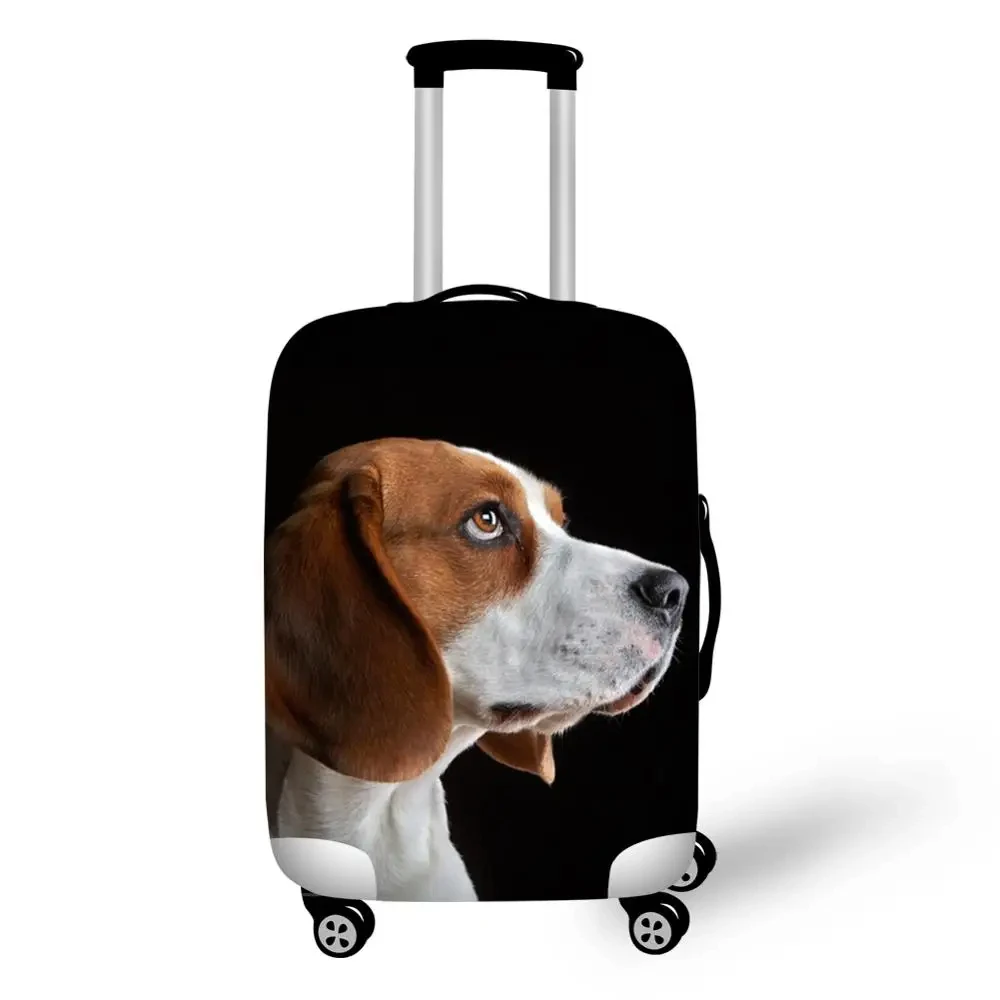 Schattige Beagle Hond Print Reisbagage Beschermende Stofhoezen Zwart 18-32 Inch Kofferhoes Waterdichte Bagagehoezen