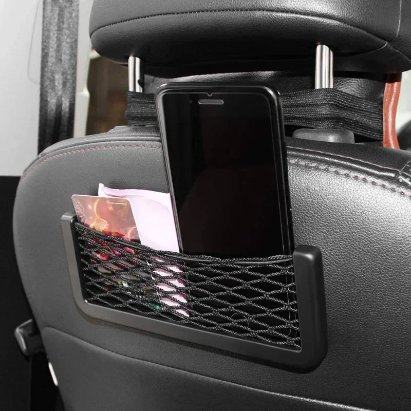1/2pcs Car Organizer Storage Paste Net Pocket High-quality Wallet Keys Phone Hanging Storaged Mesh Bag Auto Interior Accessorie