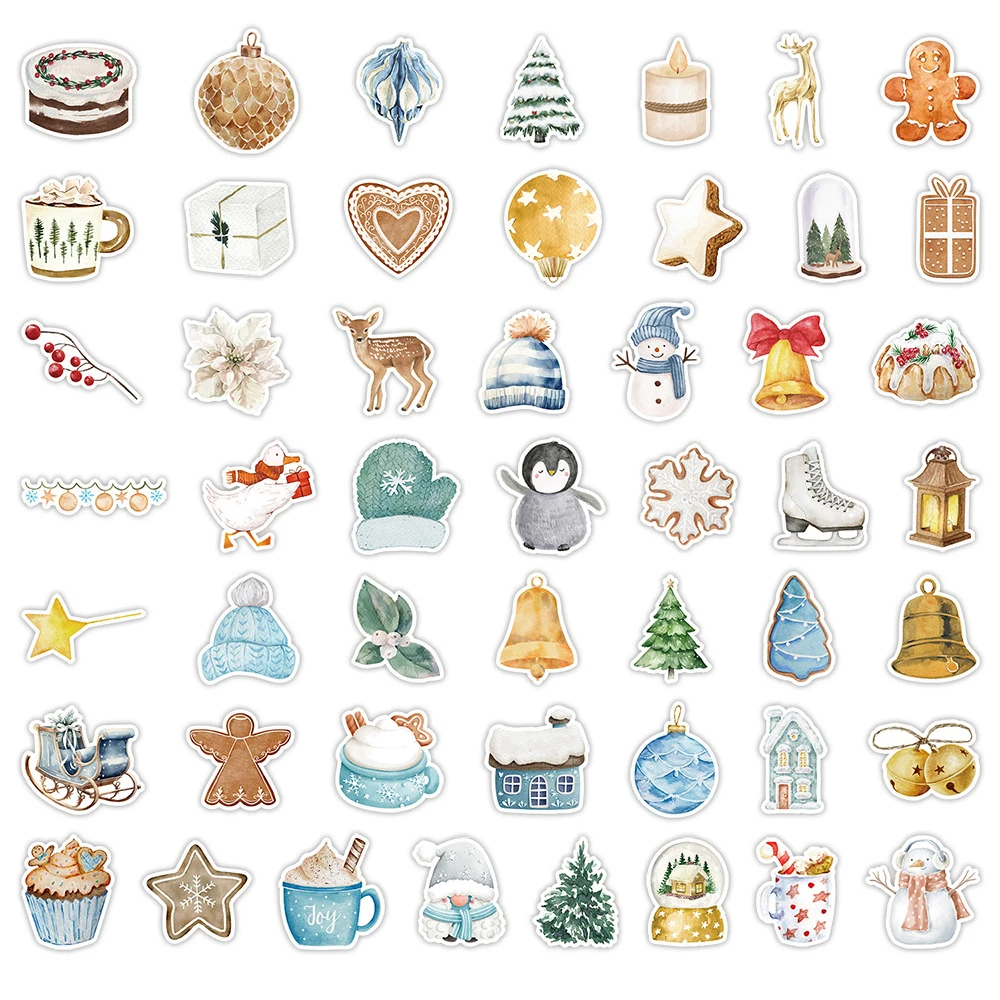 10/30/50/100 個かわいいクリスマスサンタ漫画ステッカーかわいい雪だるまヘラジカ子供デカールおもちゃ DIY 電話ノートブックバイク落書きステッカー