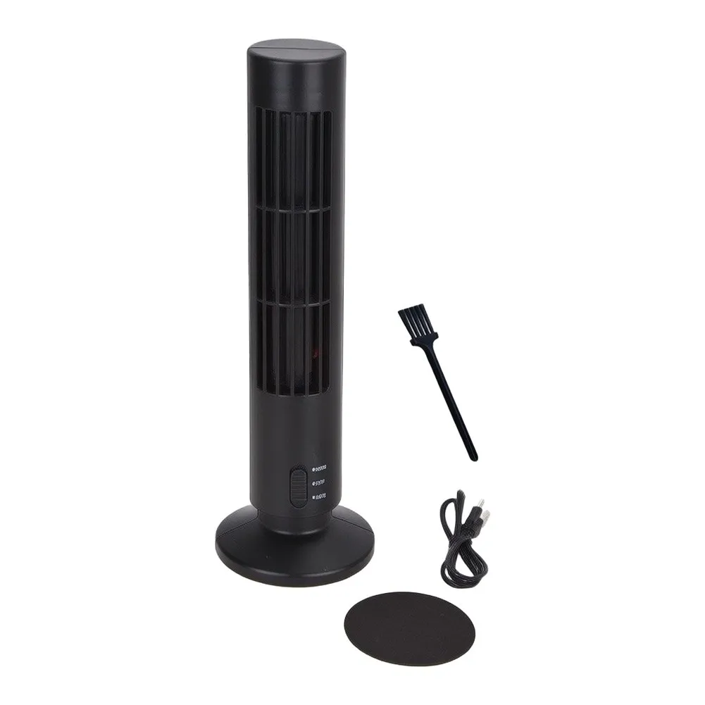 USB Powered Bladeless Tower Fan Compact Quiet Efficient Airflow Device for For home Office Study Room or Small Workspace