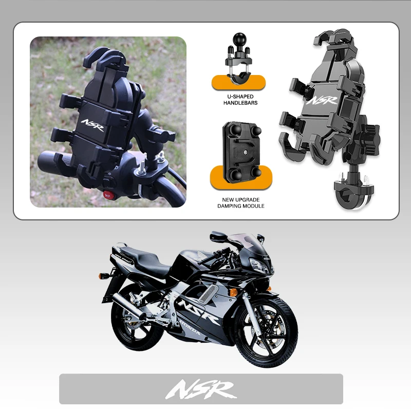 

Anti-slip Shockproof Mobile Stand Bracket Gps Motorcycle Phone Mount For Honda NSR NSR125 NSR250R NSR 125 250R Custom LOGO