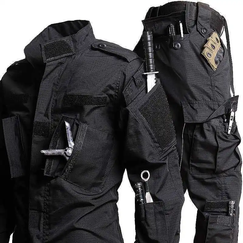 

2-piece Men's Tactical Outdoor Training Set, New Equestrian Long Sleeved Set, Hunting Shirt, Breathable Multi Pocket Design