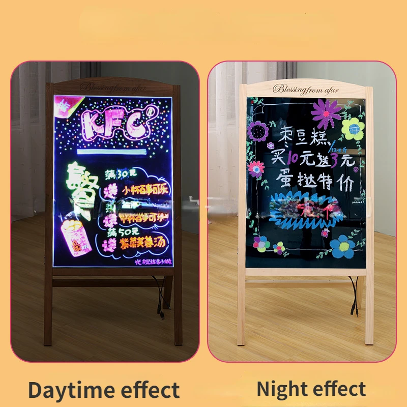 Solid Wood  Advertising Board Small Blackboard Store Vertical Billboard Display Board