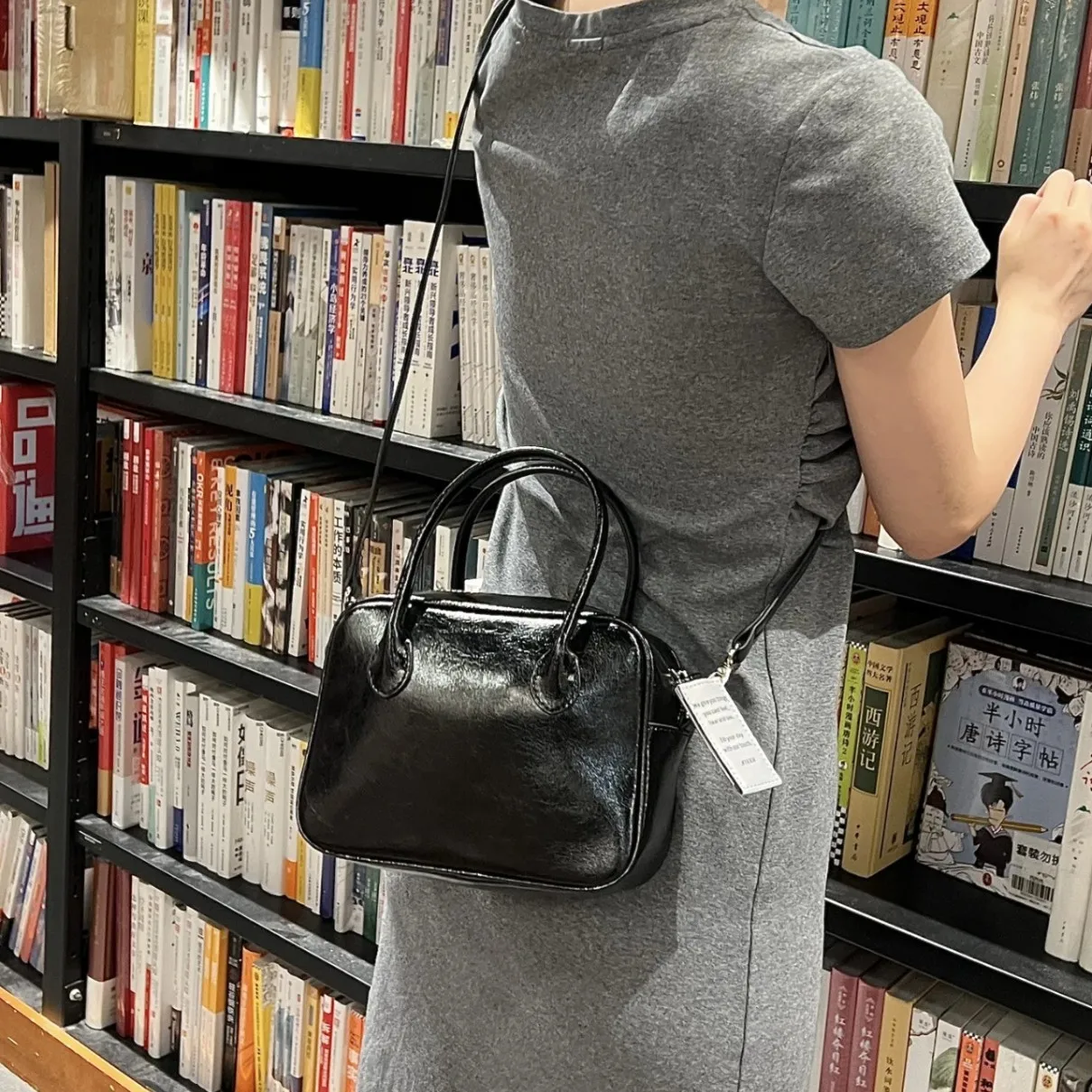 Nieeh Fashion Shoulder Bag Small Square Bag Genuine Leather Large Capacity Crossbody Korean Handbag Pillow Bag