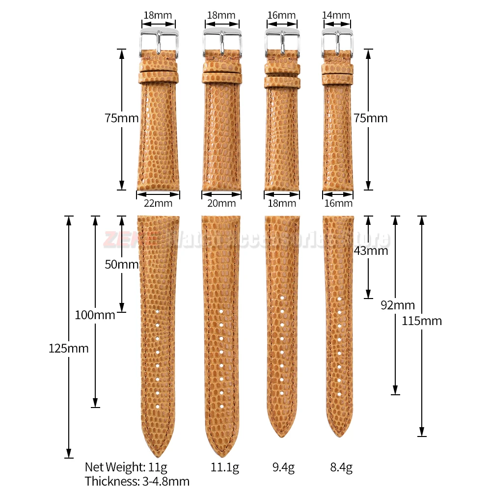Echtleder-Uhrenarmband mit Eidechsenmuster, Wasserdicht, Schnellverschluss, Lederband 16/18mm 20mm 22mm Universeller Ersatz-Armbandriemen – Detail 1