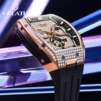 GELATU 6016 Women Watches Luxury Watch Waterproof Luminous Multifunctional Flywheel Dial Diamonds Mechanical Watch Women