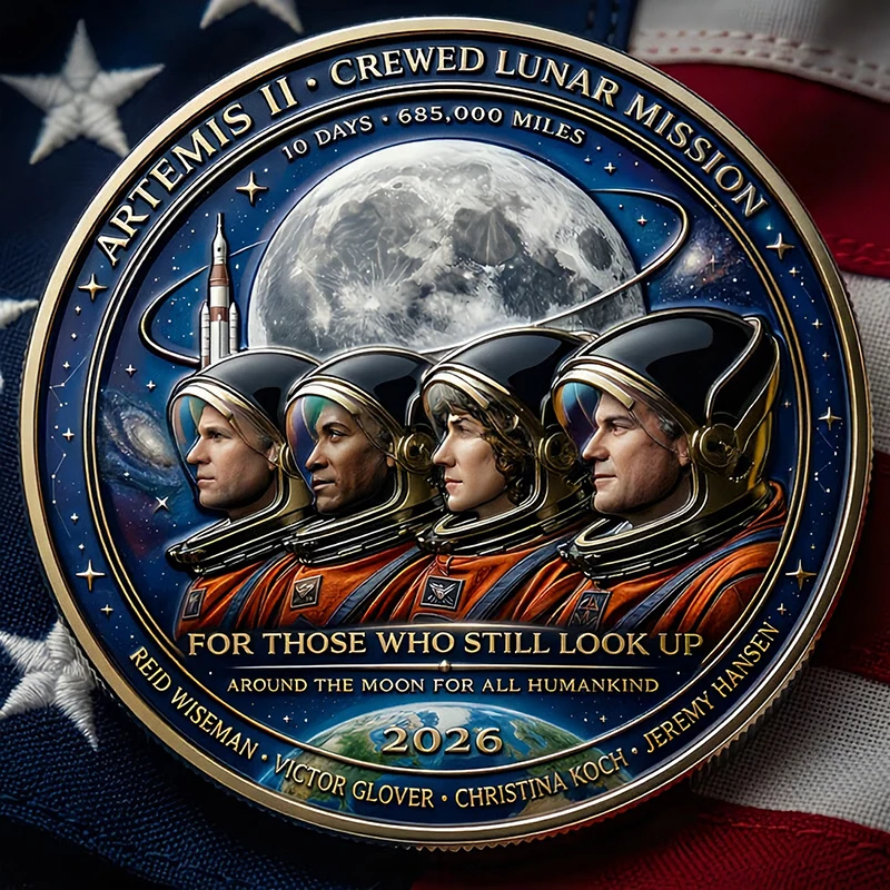 Space Theme Commemorative Coin Metal Souvenir Collectible Challenge Coin Gift for Collection Space Enthusiasts Hot Sale In Stock