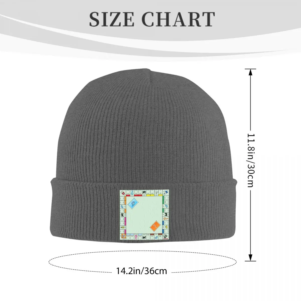 Board Game Board- Monopoly Warm Knitted Cap Hip Hop Bonnet Hat Autumn Winter Outdoor Beanies Hats for Men Women Adult