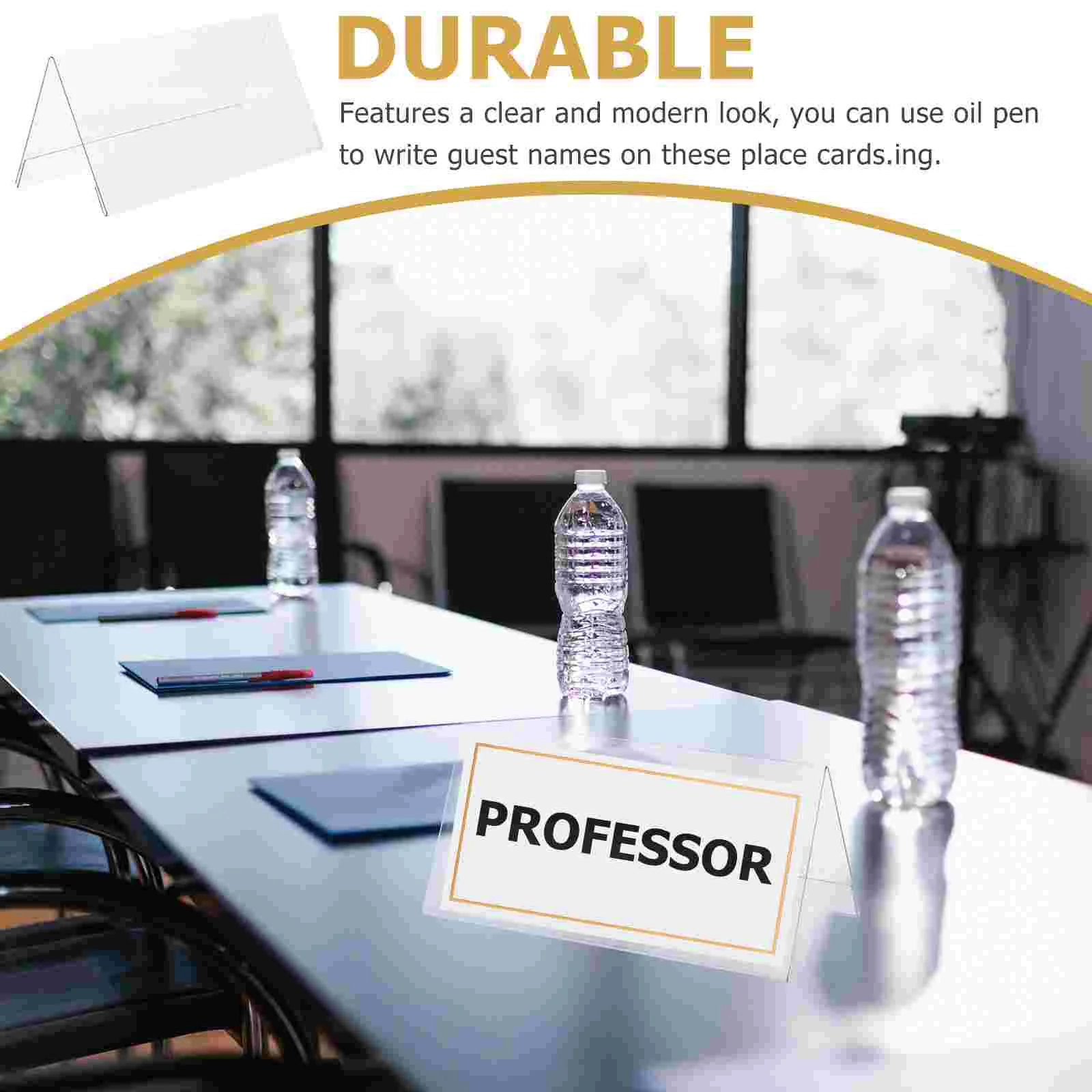 5 Pcs Clear Display Stand Signs Conference Board Acrylic Seating Blank Table Desk Shoe Rack Name Plate Office