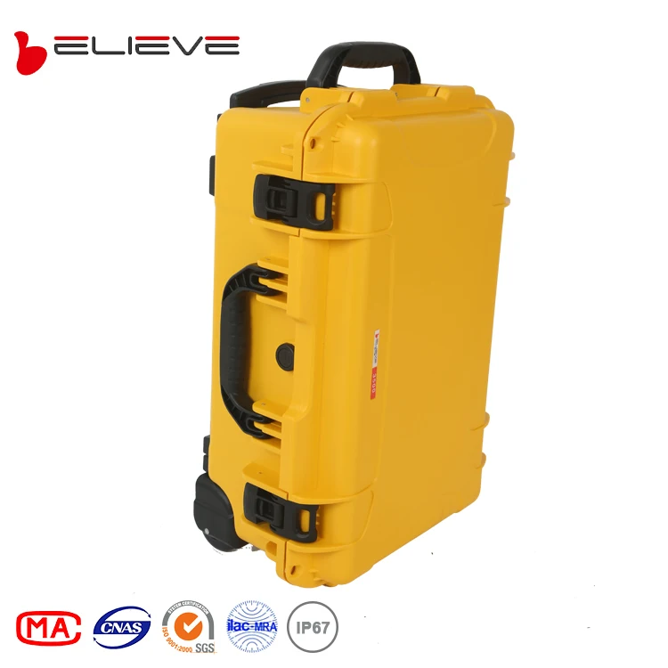595x387x245MM Amarelo IP68 Caixa de arma rígida de plástico à prova d'água com caixa de ferramentas OEM personalizável de espuma