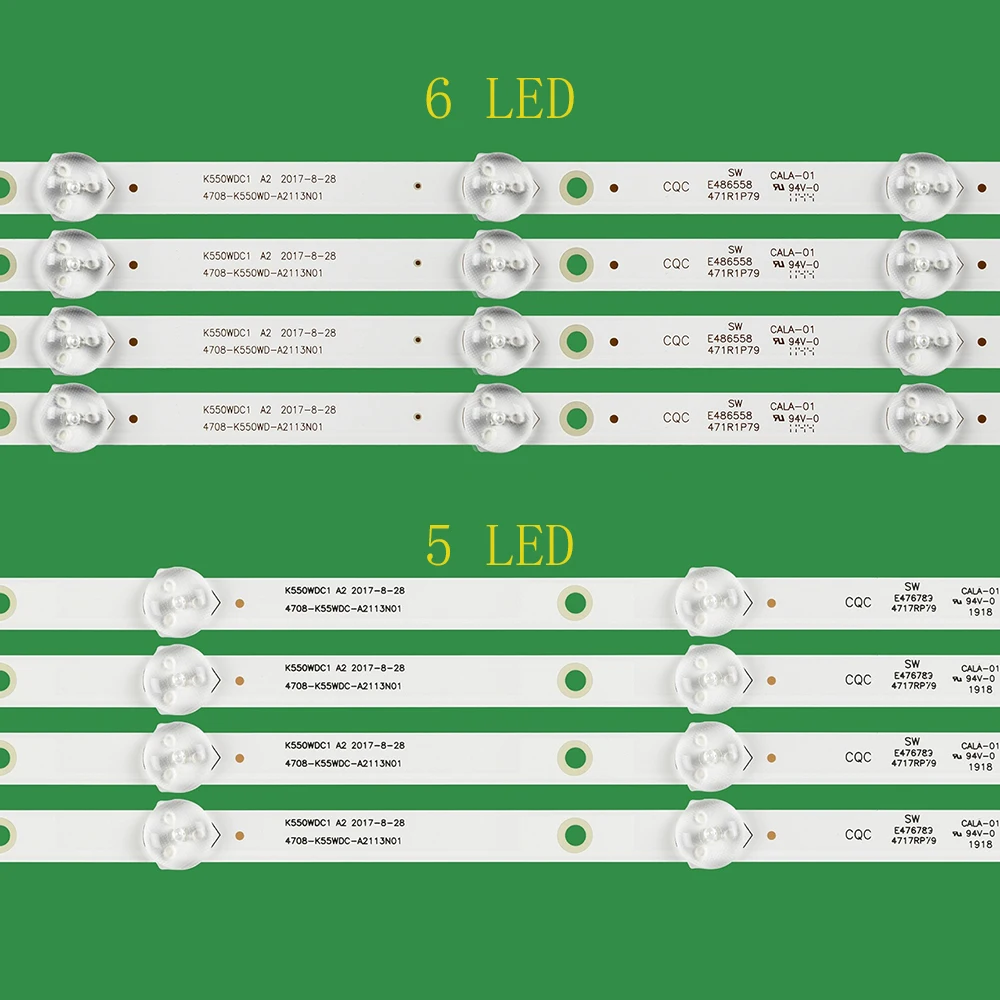 5LED/6LED LED-achtergrondverlichtingstrip 55PUF6092 K550WDC1 A2 A1 4708-K55WDC-A1113N01 4708-K550WD-A2113N01 4708-K55WDC-A2113N01 471R1P79