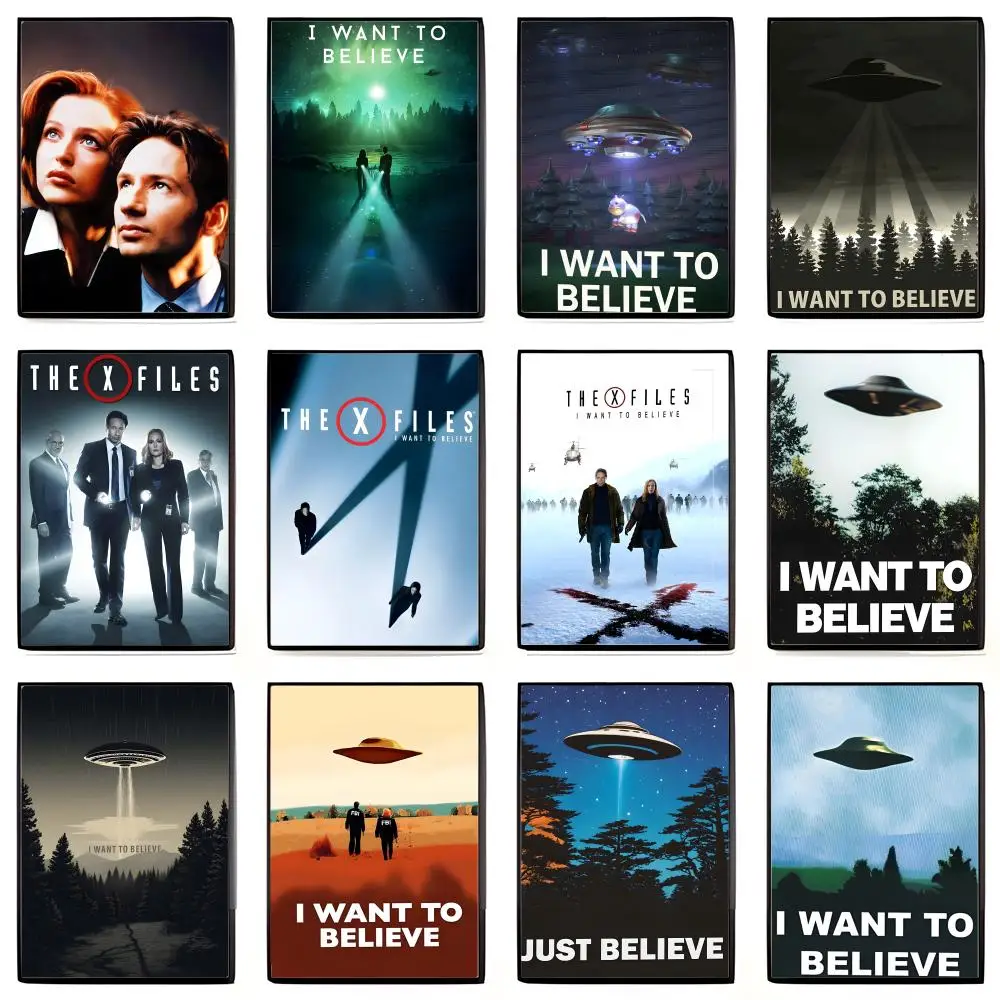 Movie The X-X-Files I Want To Believe Poster Self-adhesive Art Waterproof Sticker Coffee House Dorm Room Wall Decor