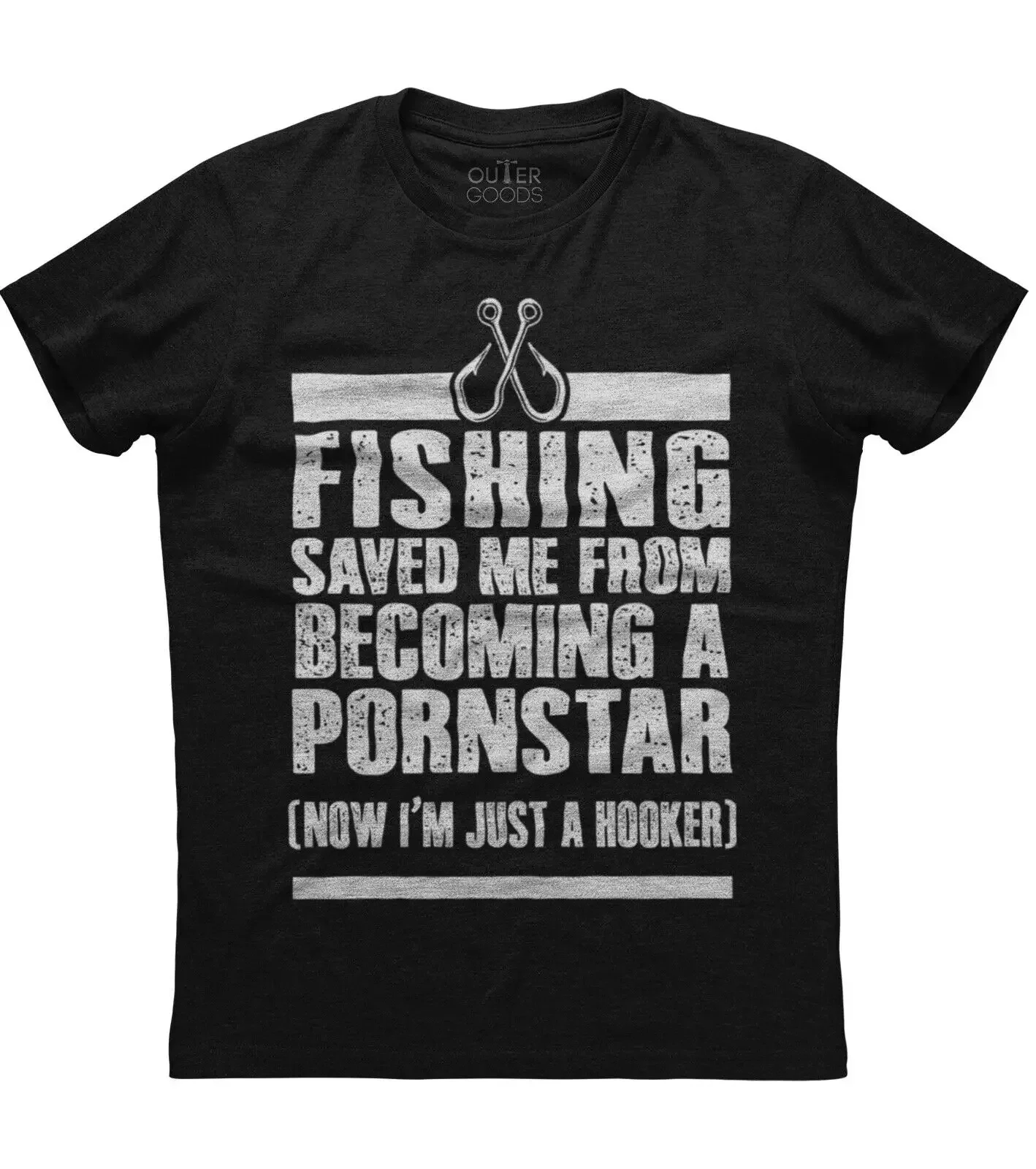 Fishing Saved Me I'm Just A Hooker. Funny Phrase Angler Gift T-Shirt. Summer Cotton O-Neck Short Sleeve Mens T Shirt New S-3XL